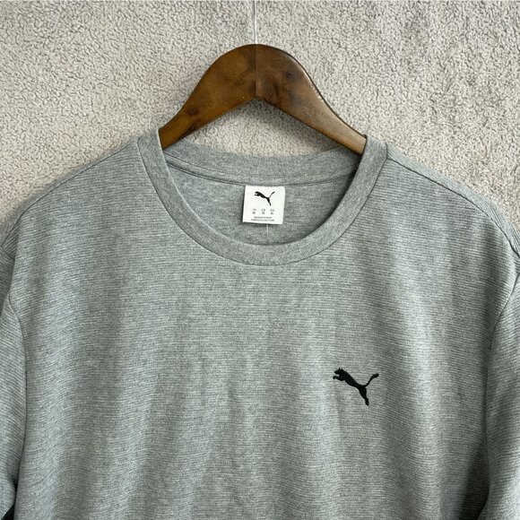 NEW Puma Men's XL Textured Crewneck Sweatshirt Gray Cotton Blend - Picture 10 of 11